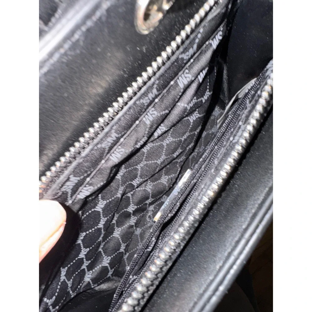 Steve Madden B-Zanny Plaid Tweed Box Crossbody Bag Black White Satchel
